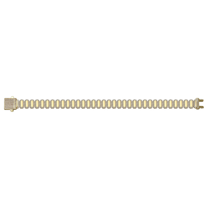 Solid gold fancy link bracelet, 16.00 g — shown square on a plain background.