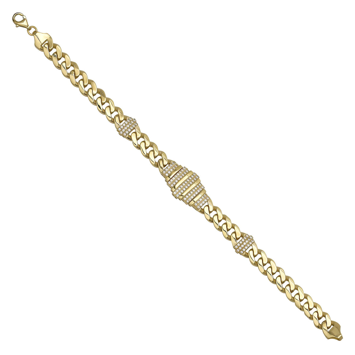 Solid gold curb bracelet, 10.46 g — shown at an angle across the frame.
