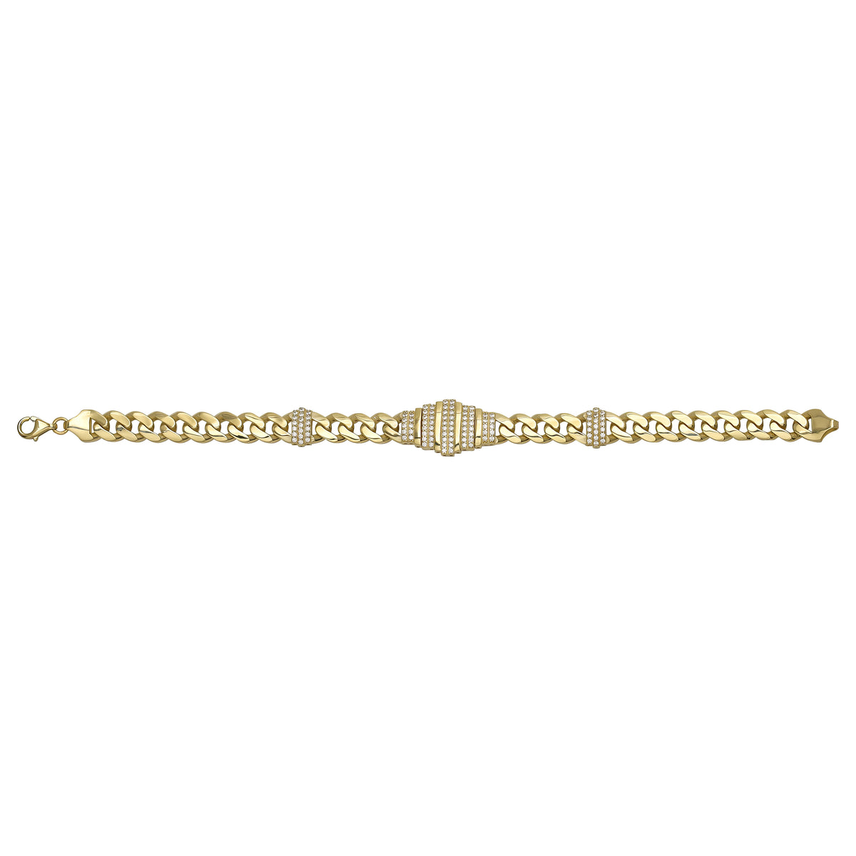 Solid gold curb bracelet, 10.46 g — shown square on a plain background.