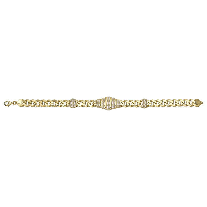 Solid gold curb bracelet, 10.46 g — shown square on a plain background.