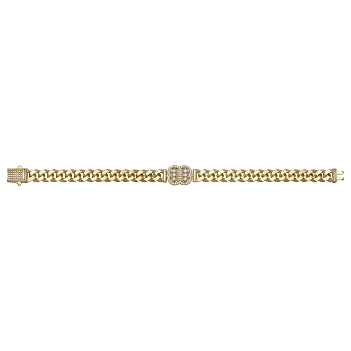Solid gold curb bracelet, 14.75 g — shown square on a plain background.