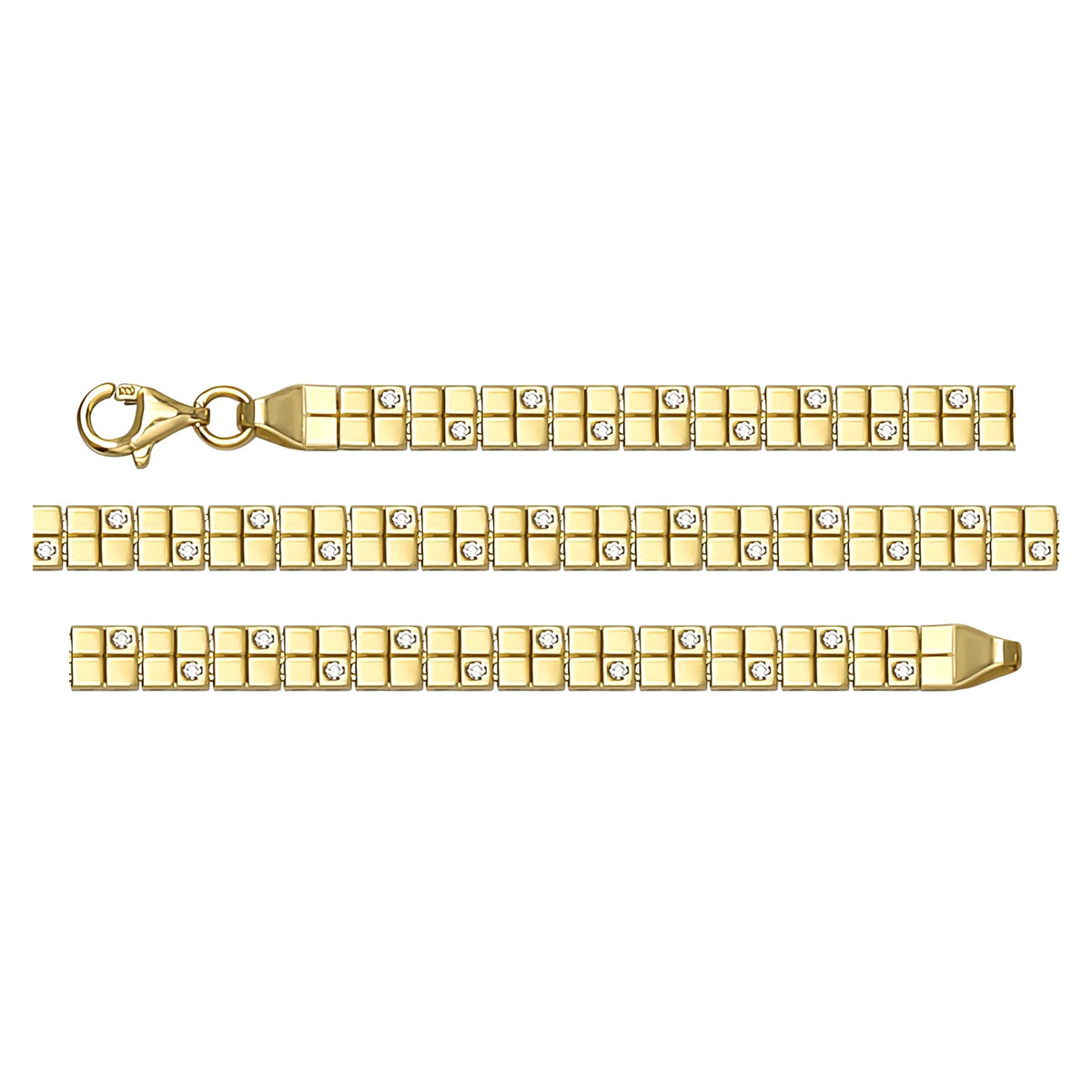 Solid gold id bracelet, 7.00 g — shown in three rows across the frame.