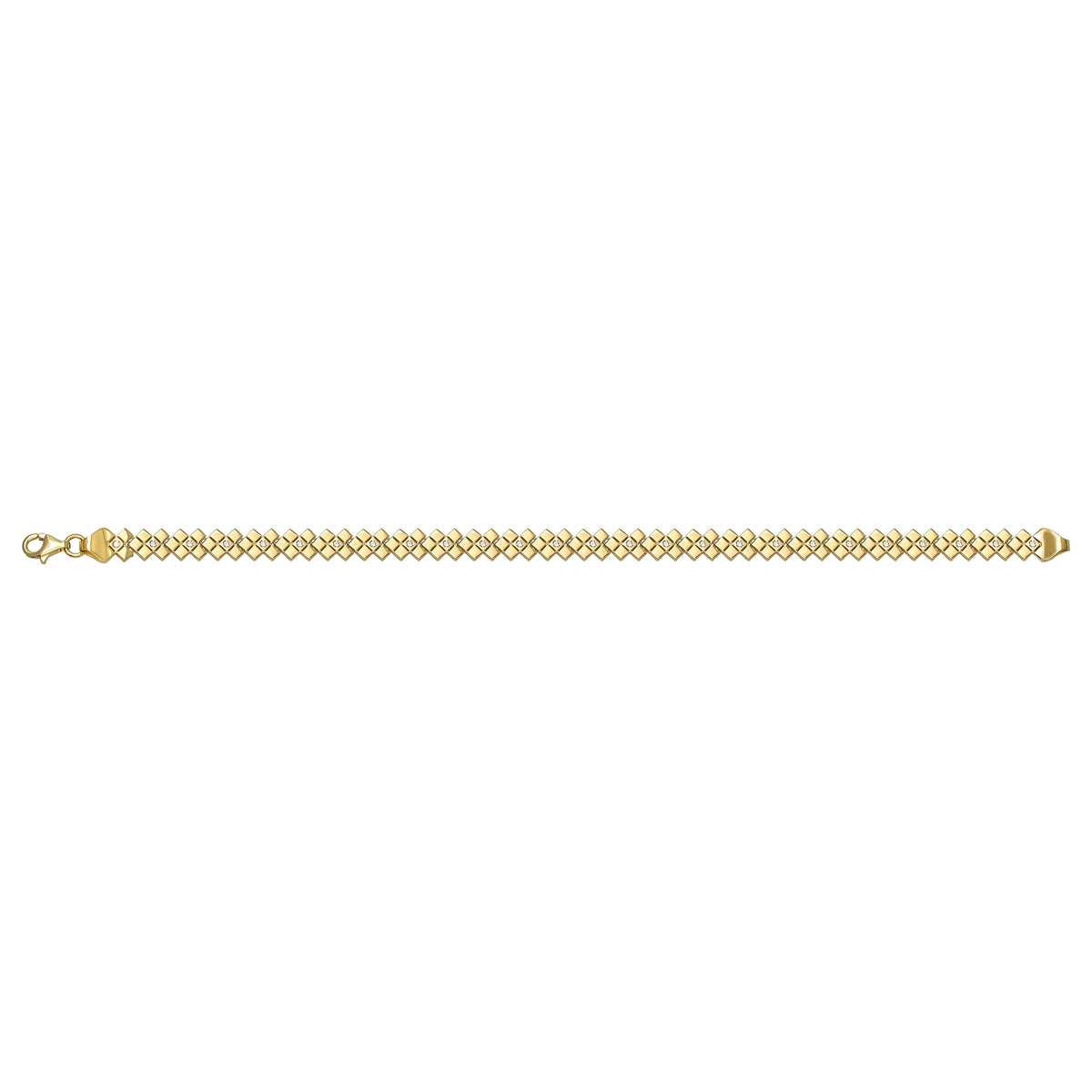 Solid gold fancy link bracelet, 7.00 g — shown square on a plain background.