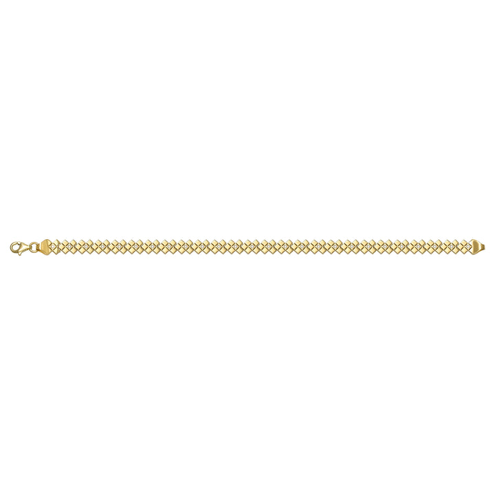 Solid gold fancy link bracelet, 7.00 g — shown square on a plain background.
