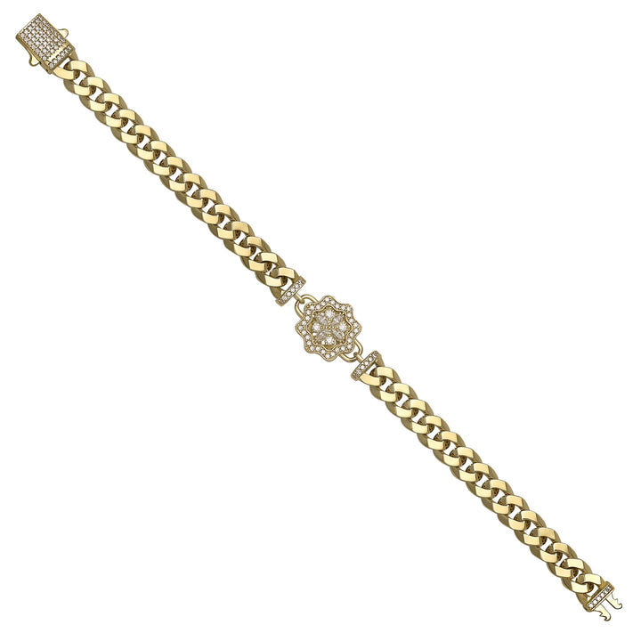Solid gold curb bracelet, 14.10 g — shown at an angle across the frame.