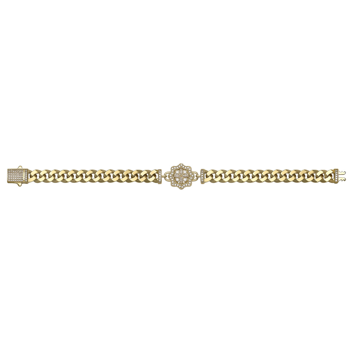 Solid gold curb bracelet, 14.10 g — shown square on a plain background.