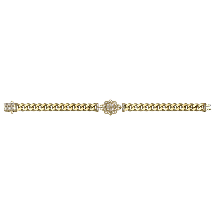 Solid gold curb bracelet, 14.10 g — shown square on a plain background.