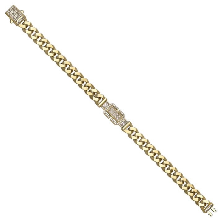 Solid gold curb bracelet, 14.67 g — shown at an angle across the frame.