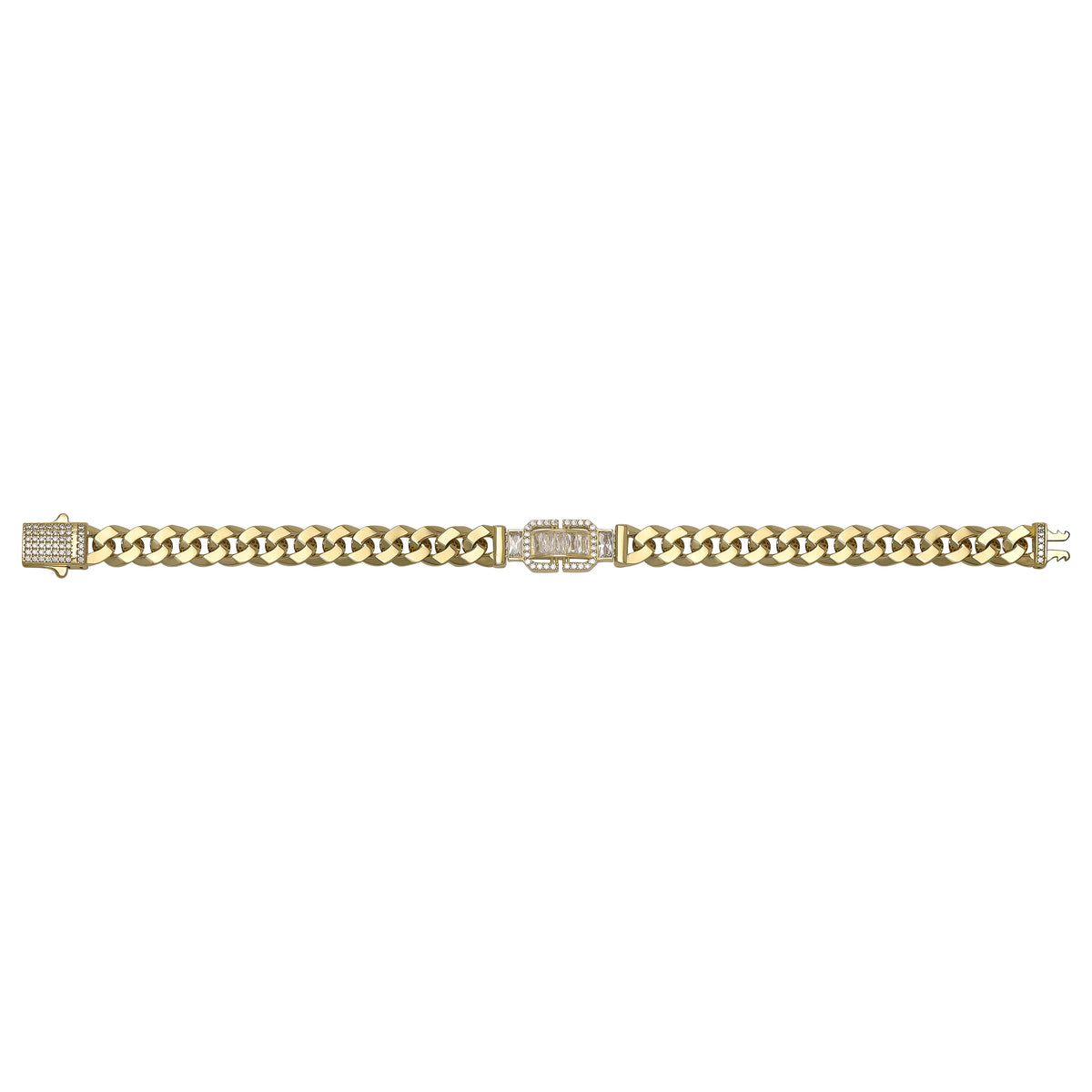 Solid gold curb bracelet, 14.67 g — shown square on a plain background.