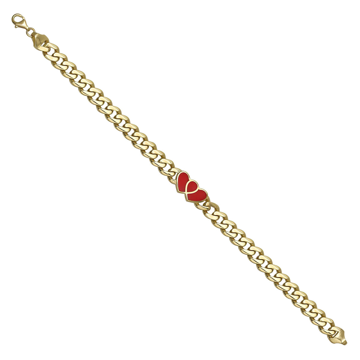 Solid gold curb bracelet, 8.05 g — shown at an angle across the frame.
