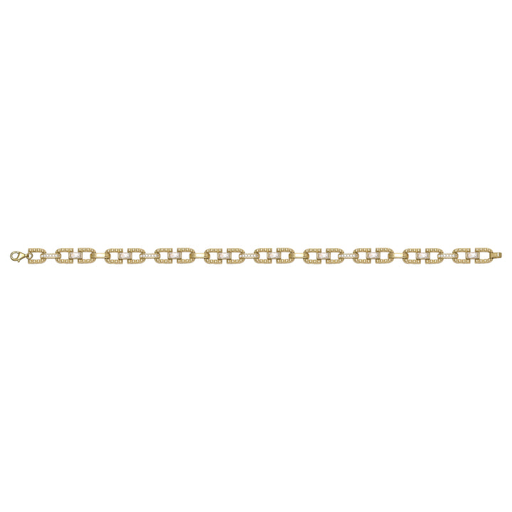 Solid gold fancy link bracelet, 11.37 g — shown square on a plain background.