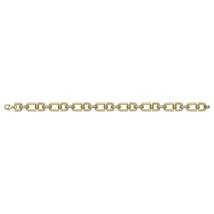 Solid gold fancy link bracelet, 9.85 g — shown square on a plain background.