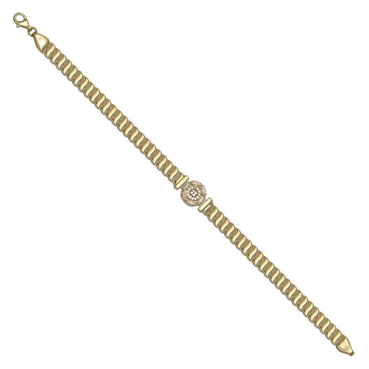 Solid gold braided bracelet, 11.80 g — shown at an angle across the frame.