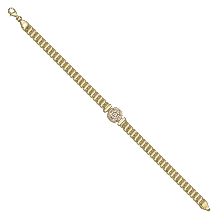 Solid gold braided bracelet, 11.80 g — shown at an angle across the frame.