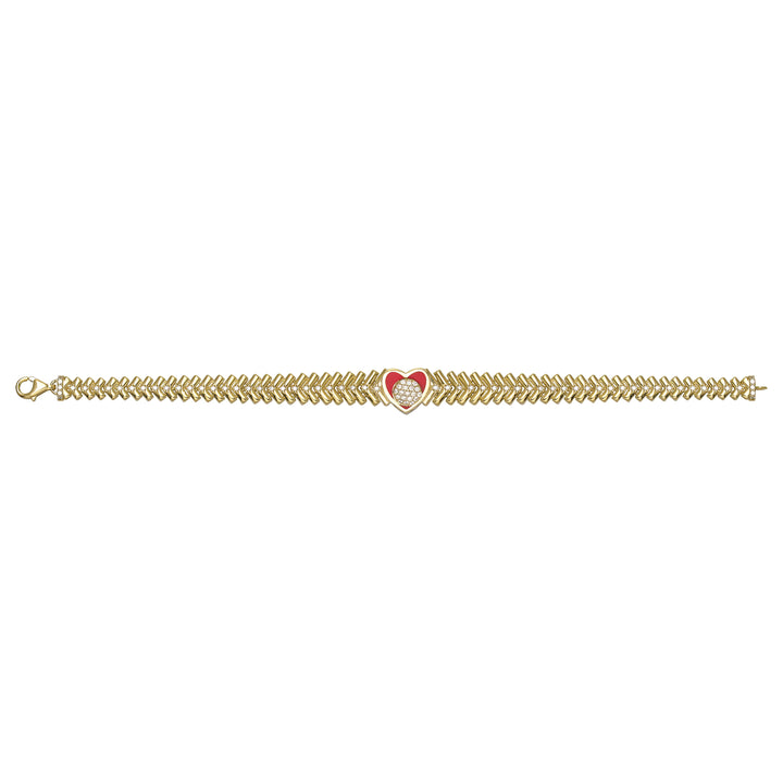 Solid gold herringbone bracelet, 12.51 g — shown square on a plain background.