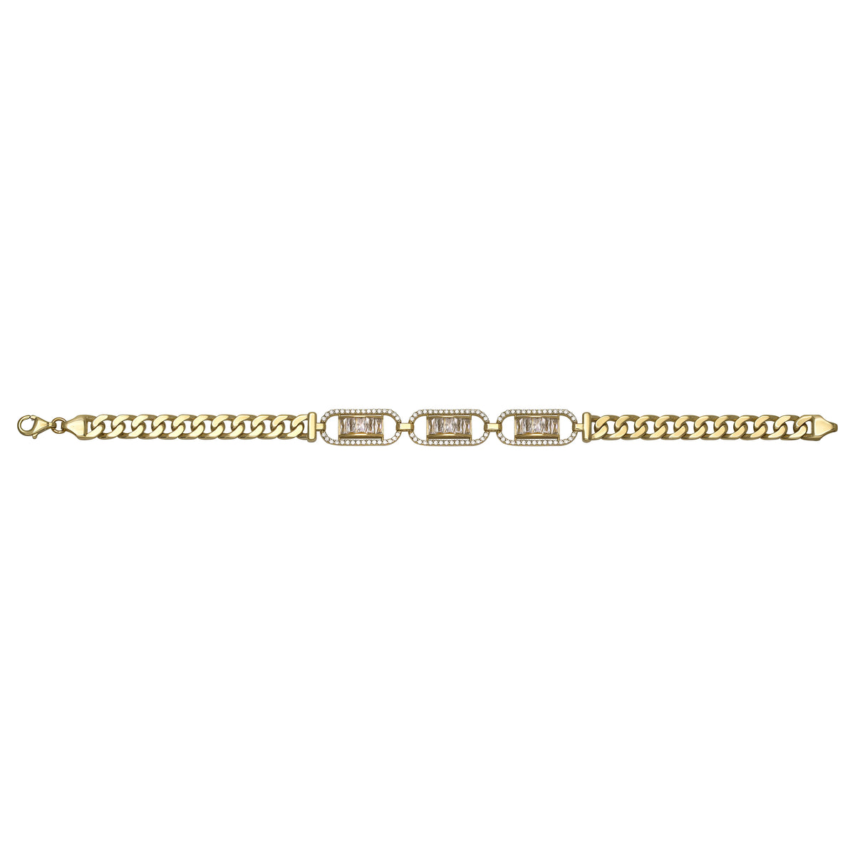 Solid gold fancy link bracelet, 13.65 g — shown square on a plain background.