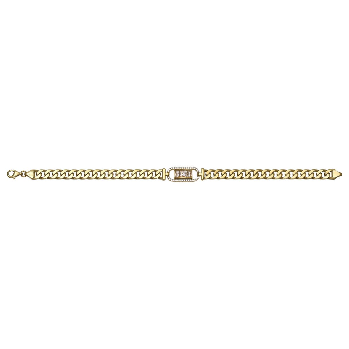 Solid gold curb bracelet, 10.85 g — shown square on a plain background.