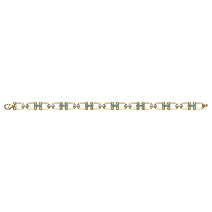 Solid gold fancy link bracelet, 8.95 g — shown square on a plain background.