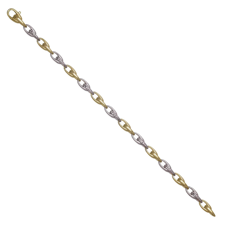 Solid gold fancy link bracelet, 8.95 g — shown at an angle across the frame.