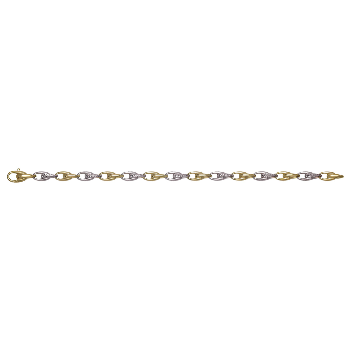 Solid gold fancy link bracelet, 8.95 g — shown square on a plain background.