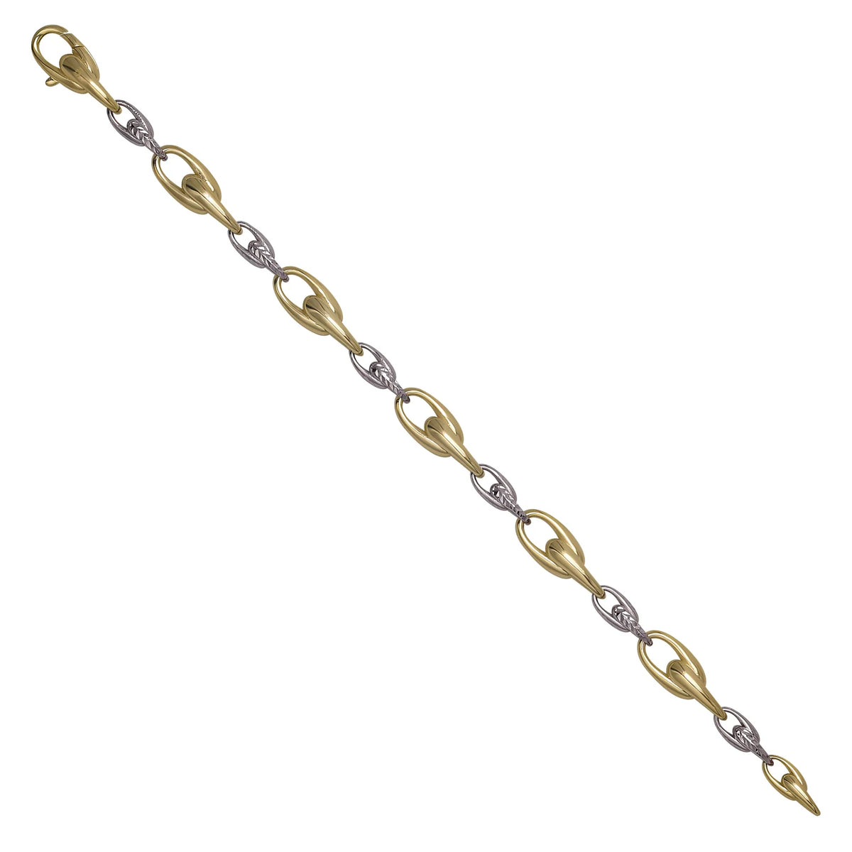 Solid gold fancy link bracelet, 11.76 g — shown at an angle across the frame.