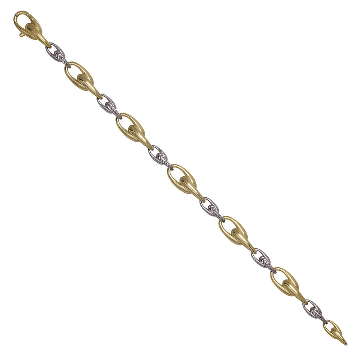 Solid gold fancy link bracelet, 11.76 g — shown at an angle across the frame.