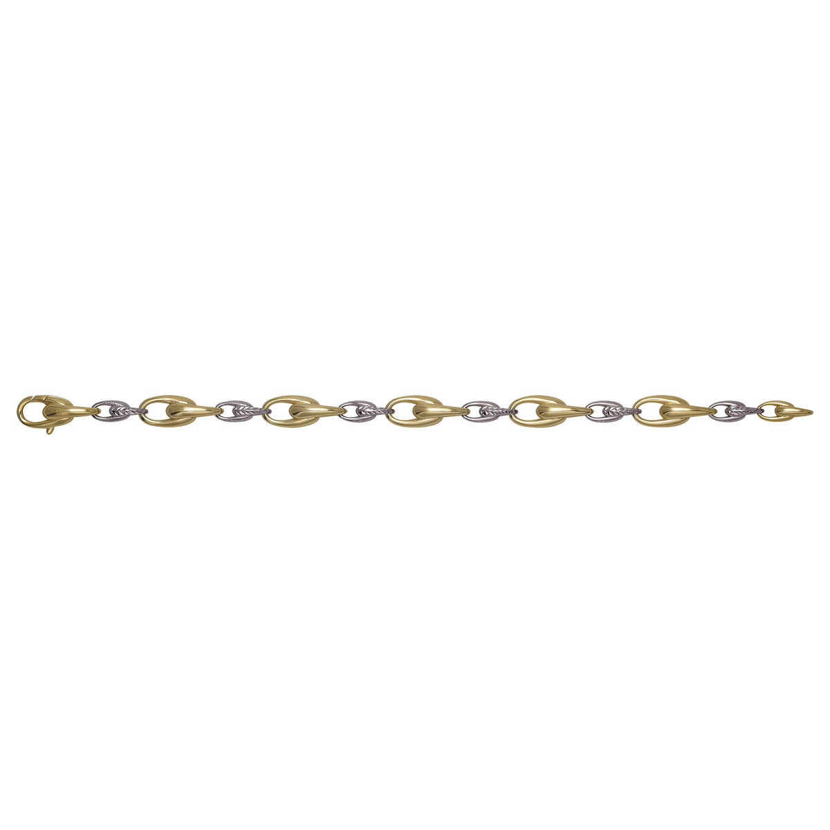 Solid gold fancy link bracelet, 11.76 g — shown square on a plain background.