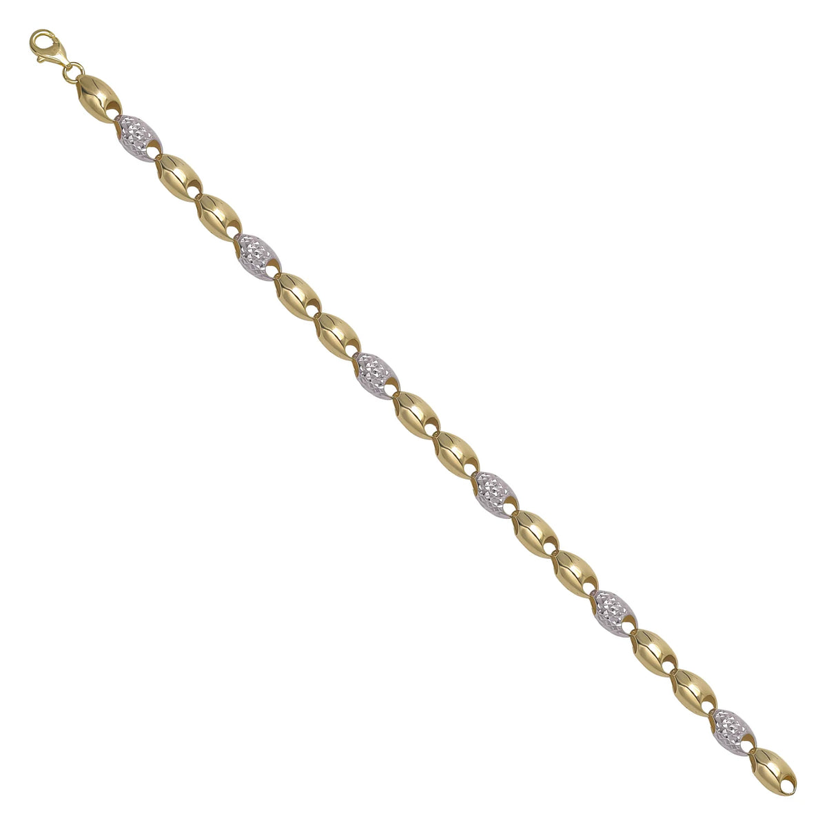 Solid gold mariner bracelet, 6.65 g — shown at an angle across the frame.