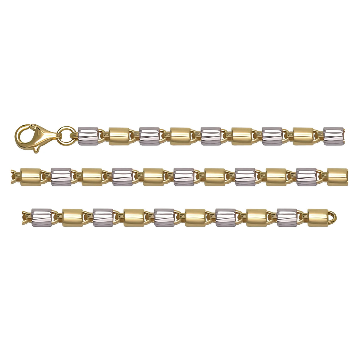 Solid gold bead bracelet, 4.92 g — shown in three rows across the frame.