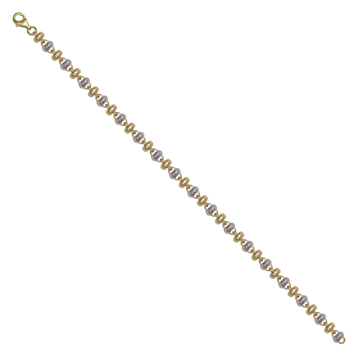 Solid gold bead bracelet, 5.25 g — shown at an angle across the frame.