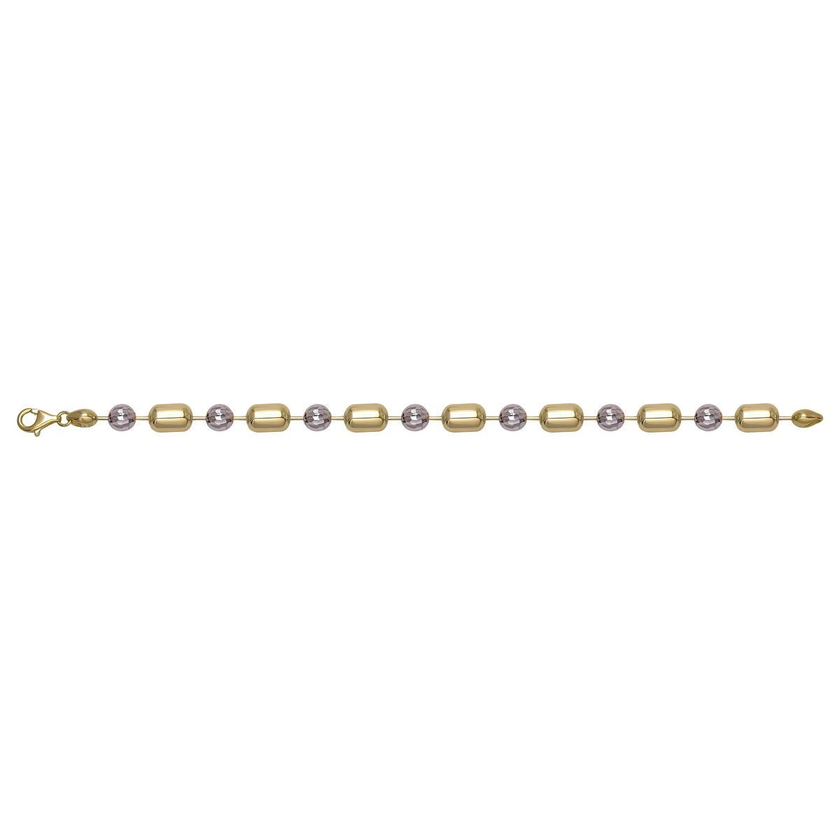 Solid gold bead bracelet, 11.18 g — shown square on a plain background.
