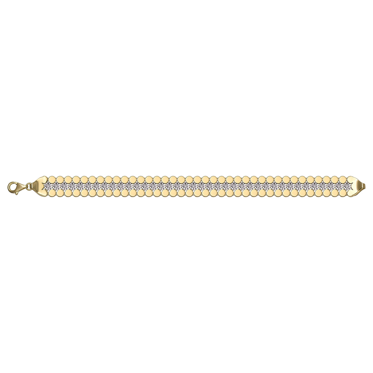 Solid gold fancy link bracelet, 12.06 g — shown square on a plain background.