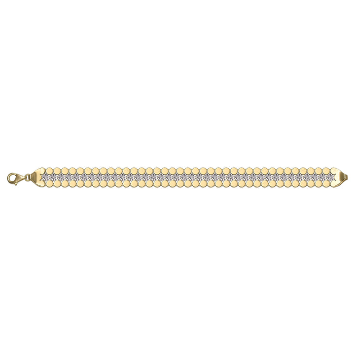 Solid gold fancy link bracelet, 12.06 g — shown square on a plain background.