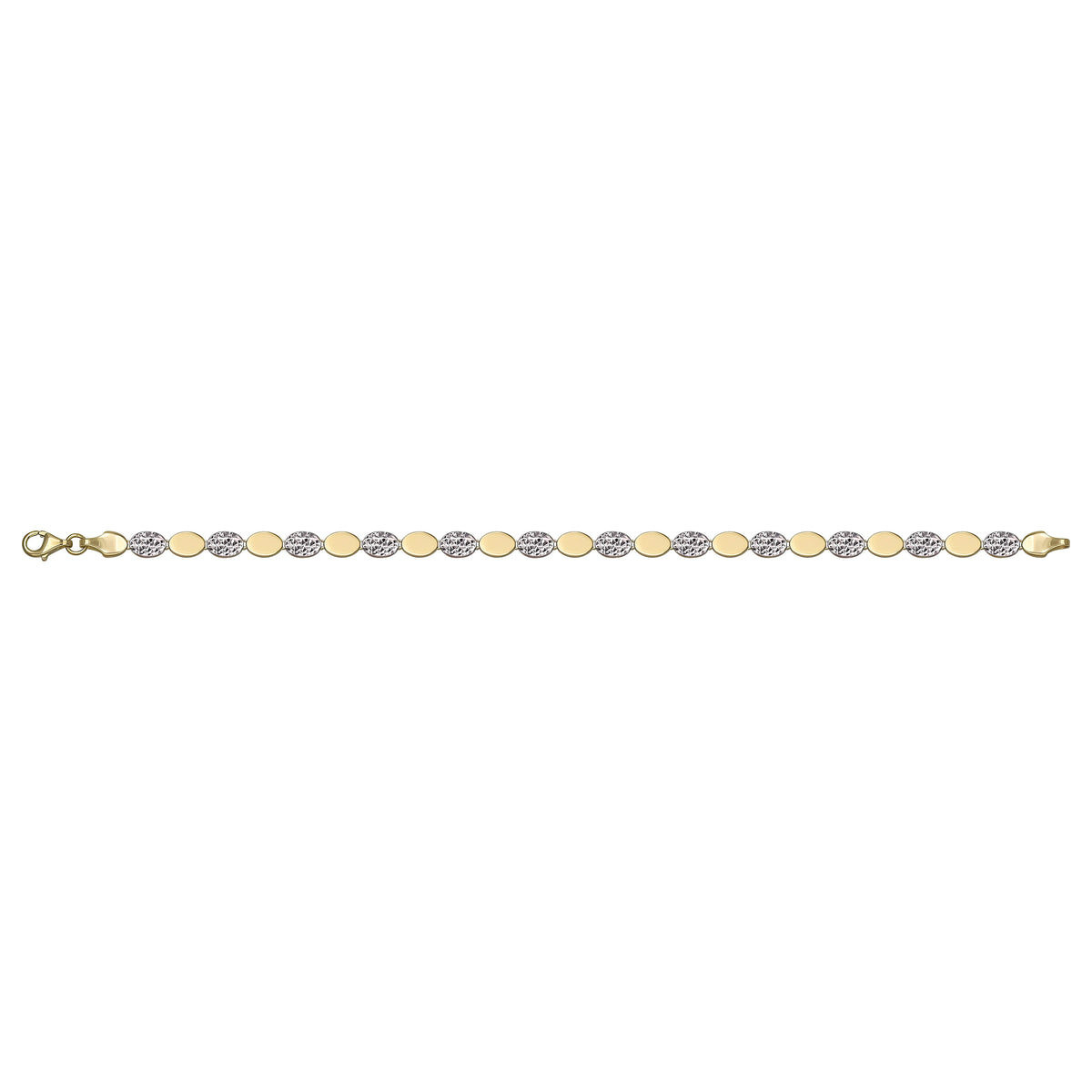 Solid gold fancy link bracelet, 4.90 g — shown square on a plain background.