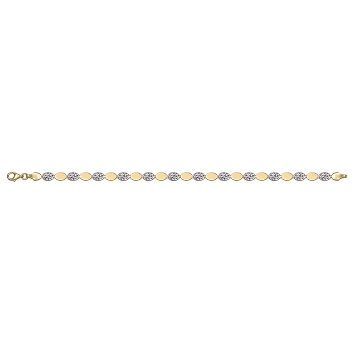 Solid gold fancy link bracelet, 4.90 g — shown square on a plain background.