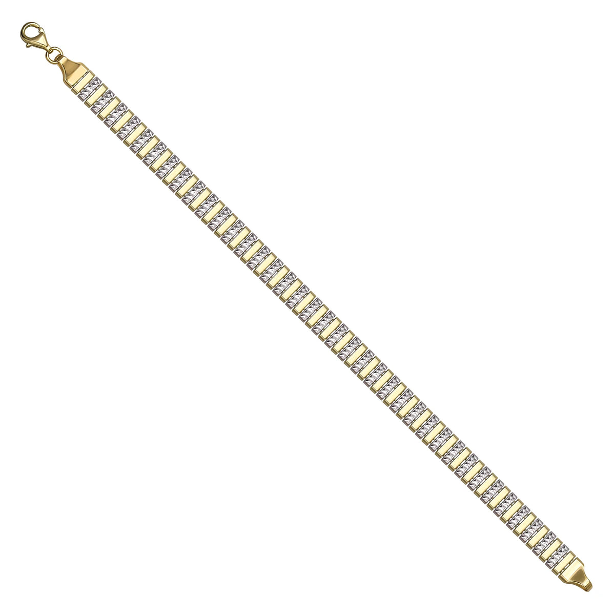Solid gold bar link bracelet, 12.78 g — shown at an angle across the frame.