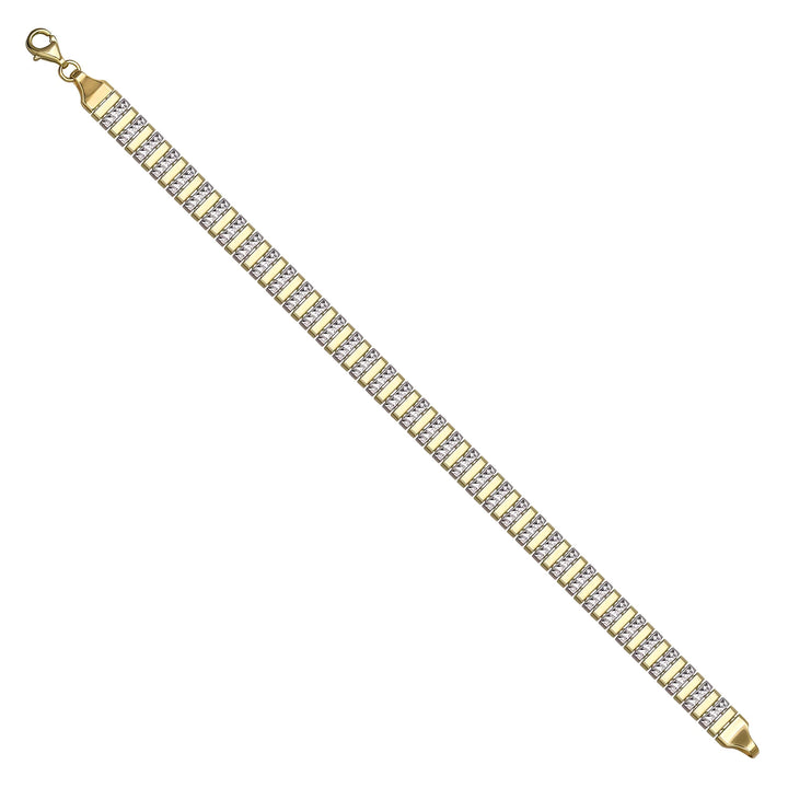 Solid gold bar link bracelet, 12.78 g — shown at an angle across the frame.