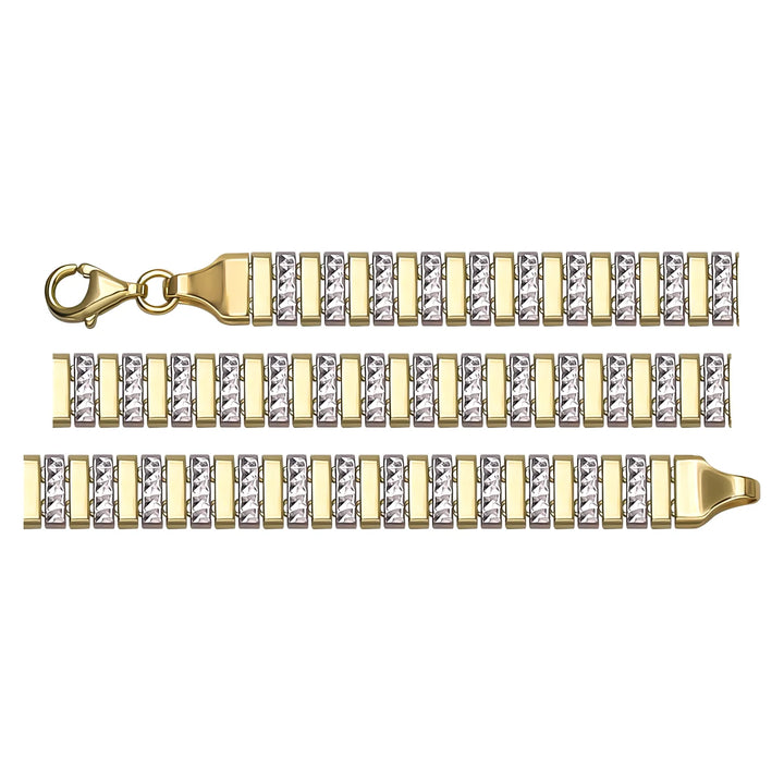 Solid gold bar link bracelet, 12.78 g — shown in three rows across the frame.