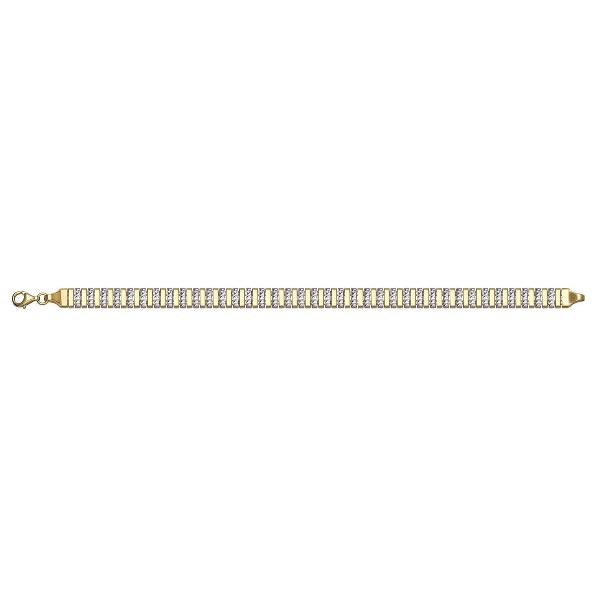 Solid gold bar link bracelet, 12.78 g — shown square on a plain background.