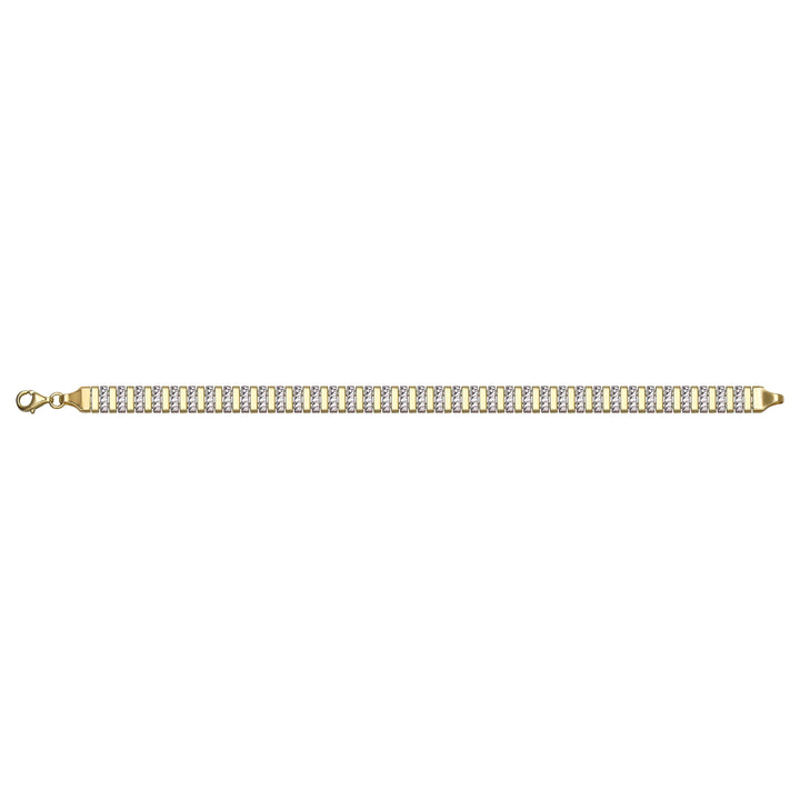 Solid gold bar link bracelet, 12.78 g — shown square on a plain background.