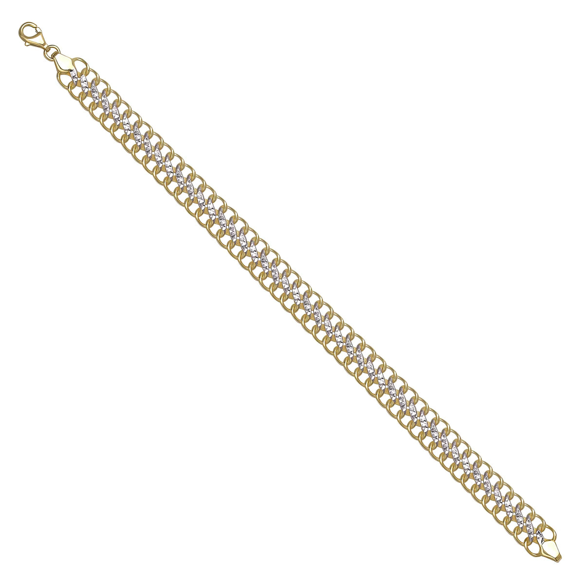 Solid gold curb bracelet, 10.40 g — shown at an angle across the frame.