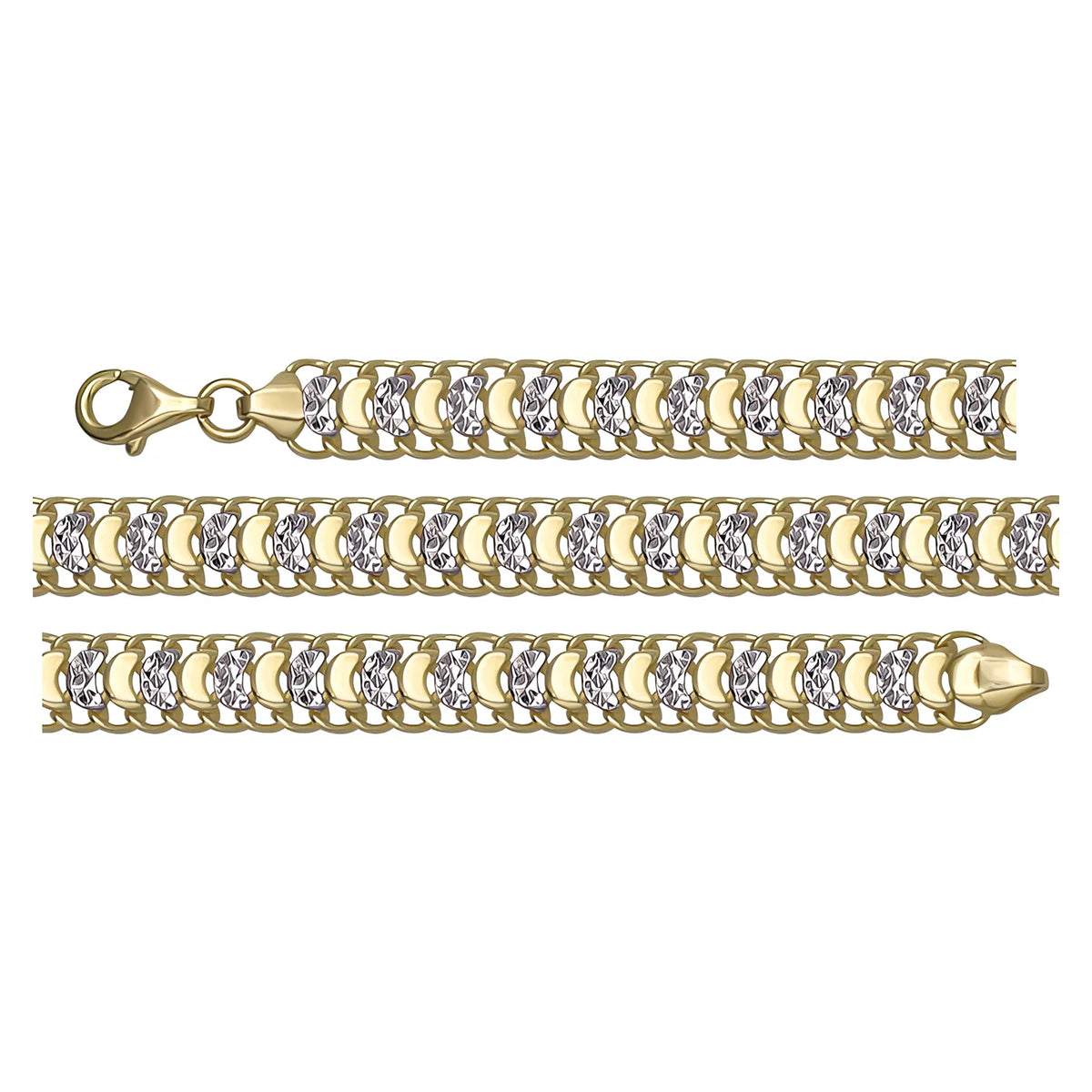 Solid gold braided bracelet, 7.93 g — shown in three rows across the frame.