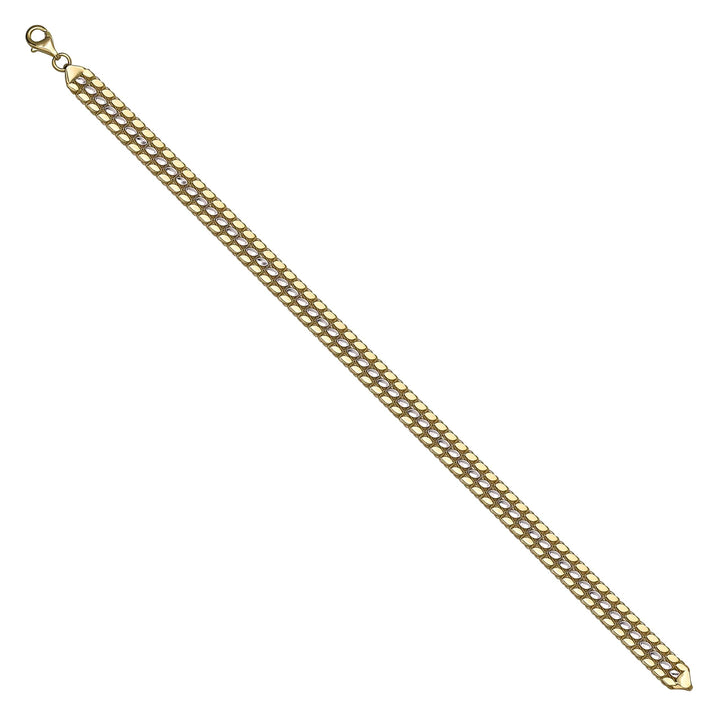 Solid gold bead bracelet, 7.71 g — shown at an angle across the frame.