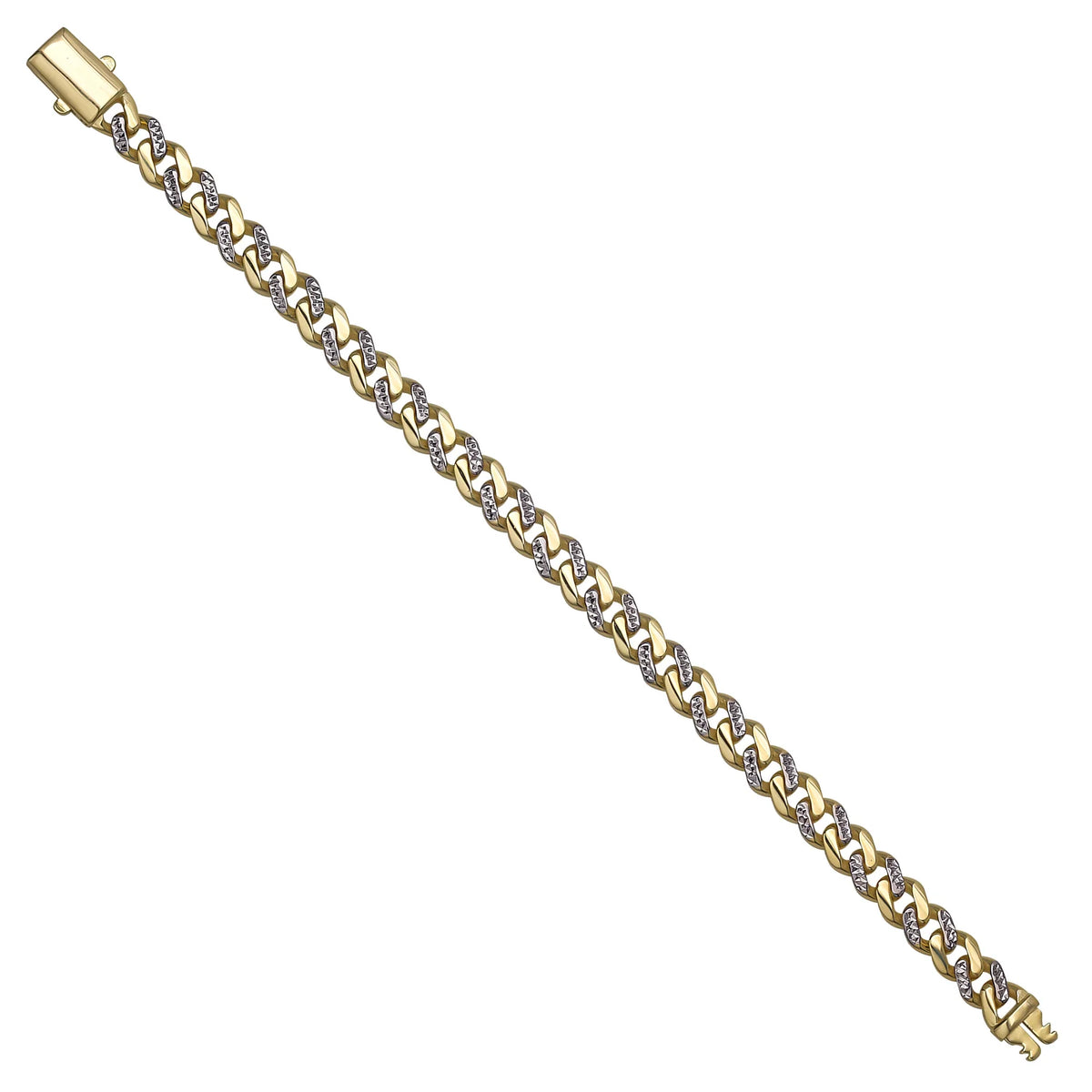 Solid gold curb bracelet, 10.62 g — shown at an angle across the frame.