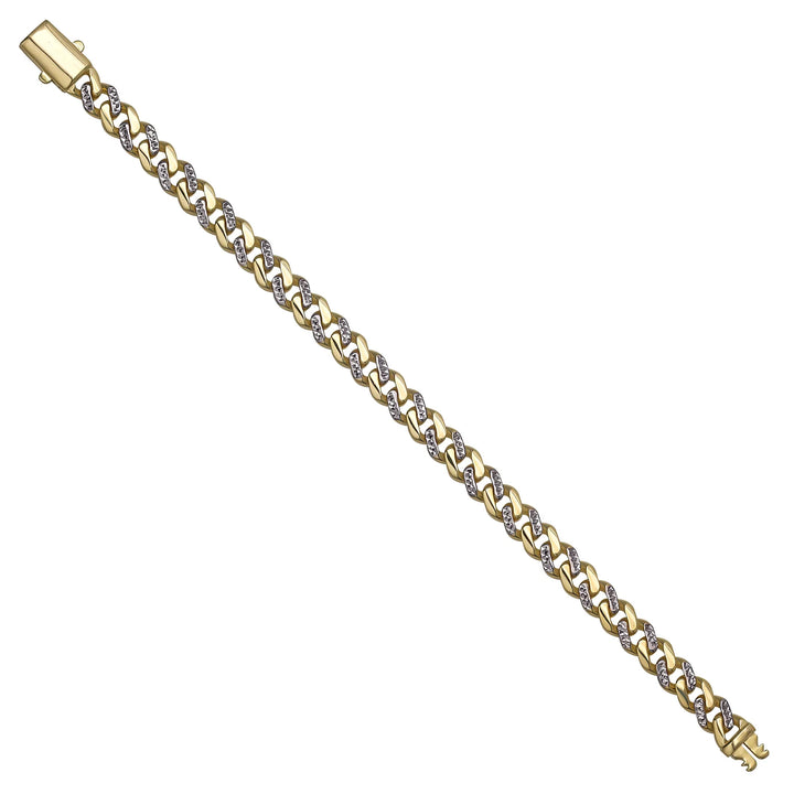 Solid gold curb bracelet, 10.62 g — shown at an angle across the frame.