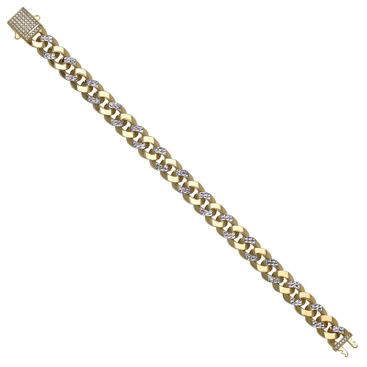 Solid gold curb bracelet, 14.76 g — shown at an angle across the frame.