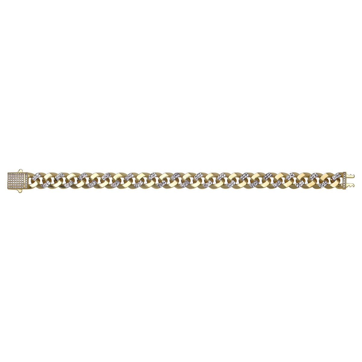 Solid gold curb bracelet, 14.76 g — shown square on a plain background.