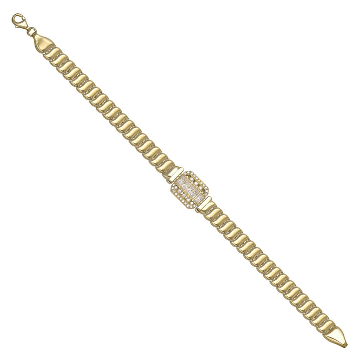 Solid gold braided bracelet, 14.58 g — shown at an angle across the frame.