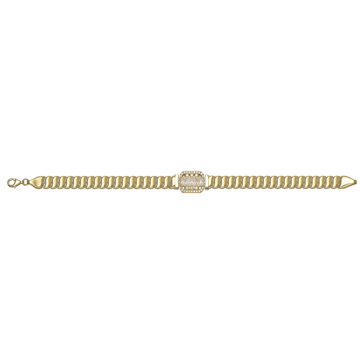 Solid gold braided bracelet, 14.58 g — shown square on a plain background.