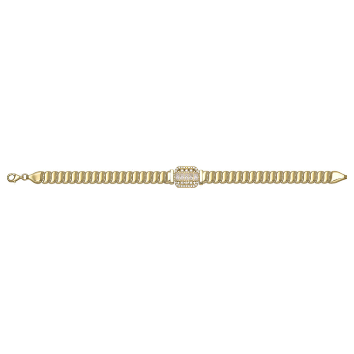 Solid gold braided bracelet, 14.58 g — shown square on a plain background.